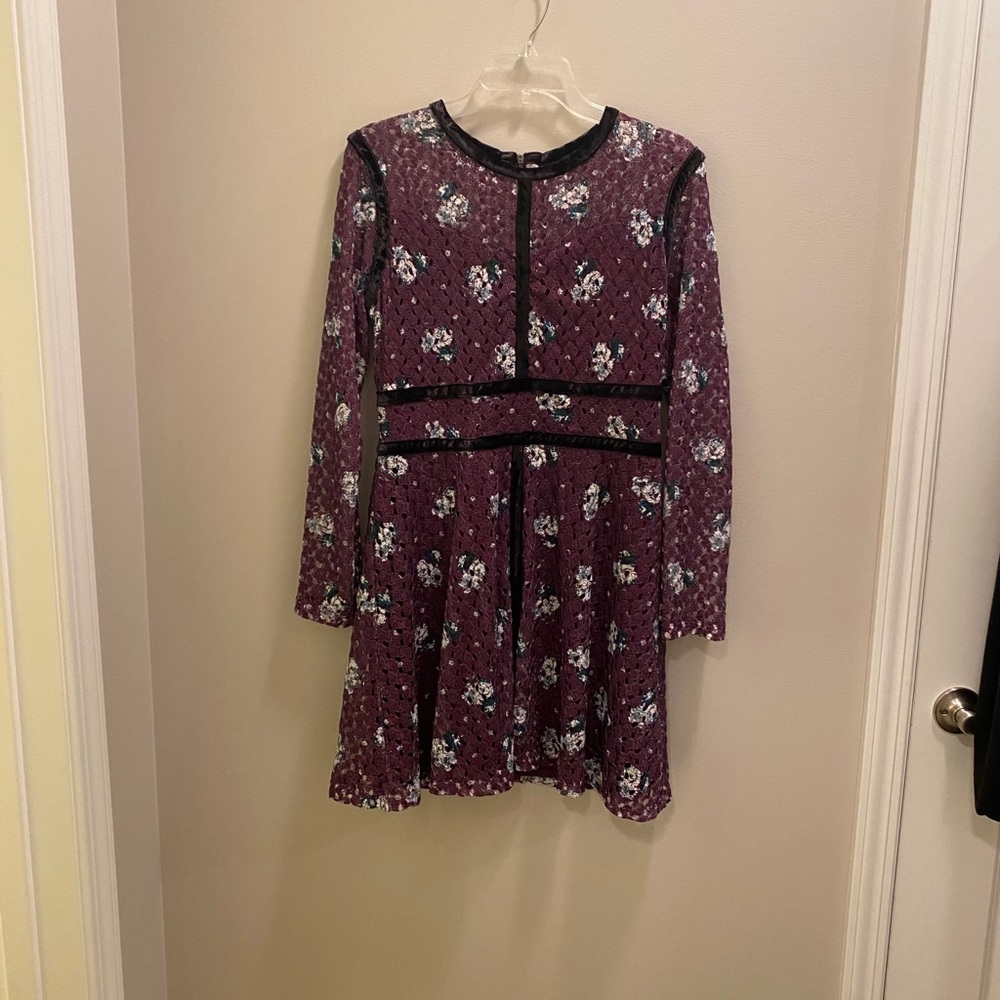 Xhilaration Purple and Velvet Dress